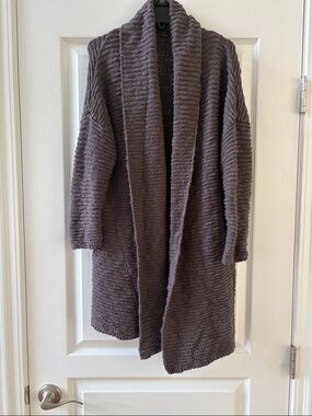 Prana Open-Front Ribbed Cardigan - Taupe Gray